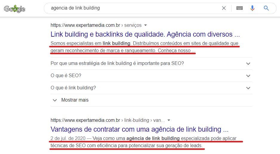 meta description resultados agencia de link building experta media