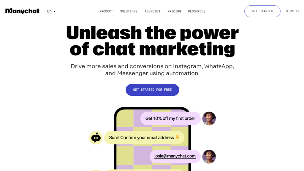 interface manychat