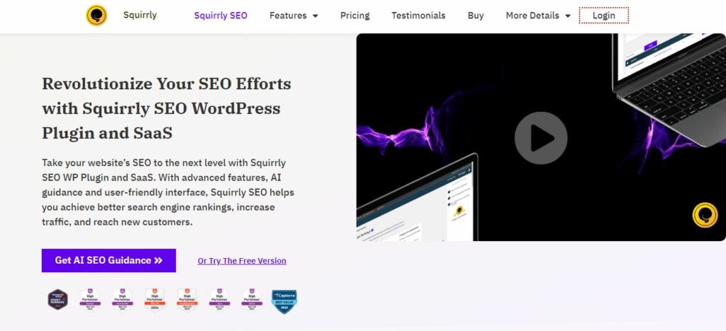 interface squirrly seo