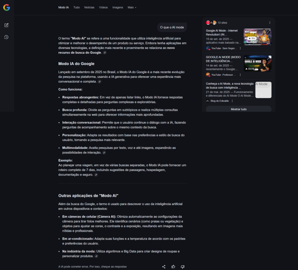 AI Mode do Google